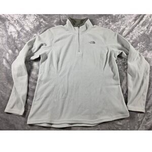 The North Face Fleece Pullover Womens Large Mist Grey Polartec 1/4 Zip